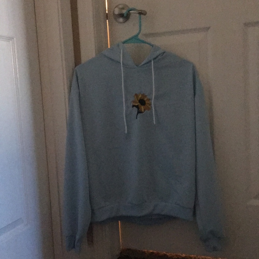 LIGHT BLUE SUNFLOWER HOODIE